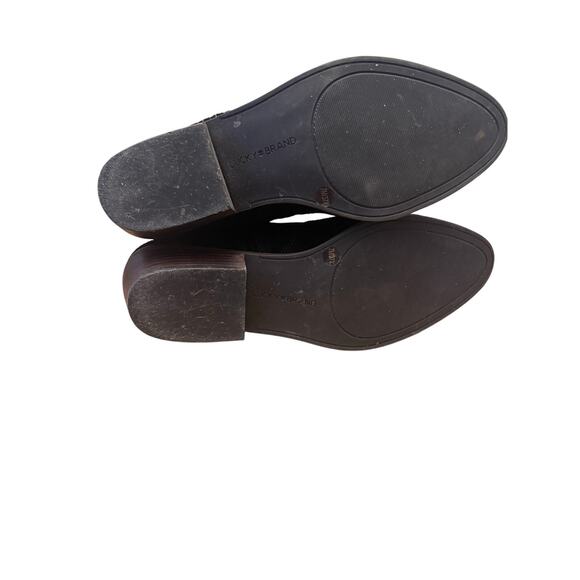 Lucky Brand Basel Folley Ankle Boot Women’s 7 Black Suede Leather Heeled Bootie - Picture 8 of 8